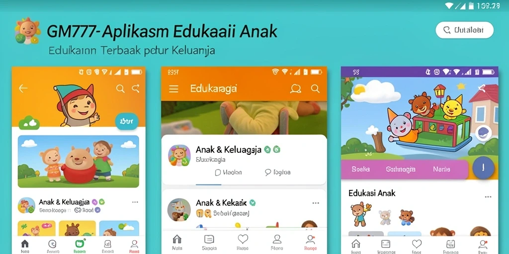 Antarmuka GM777 yang interaktif untuk belajar anak.