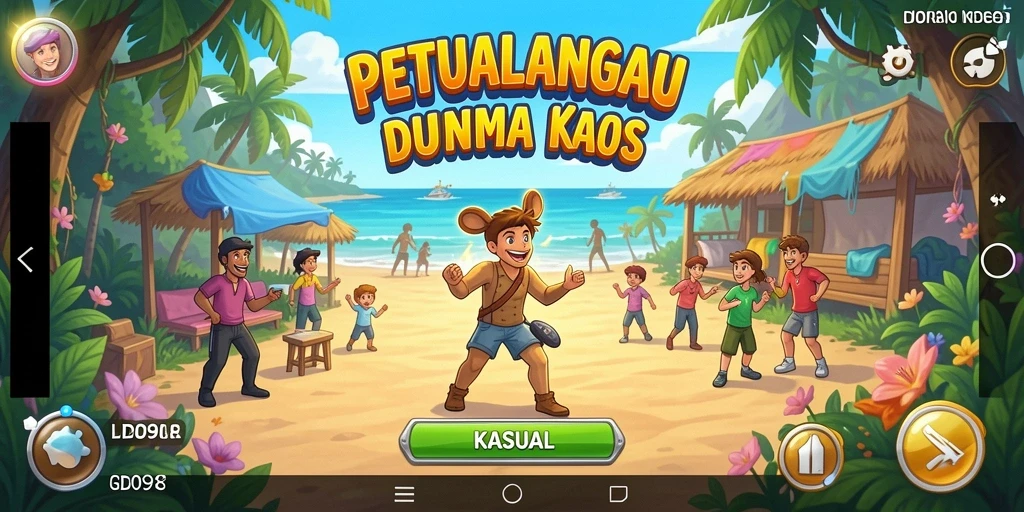 Antarmuka <strong>ID098</strong> yang cerah dan menyenangkan saat dimainkan.