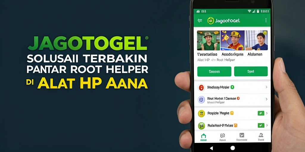 Antarmuka utama JAGOTOGEL dengan fitur Root Helper yang intuitif.