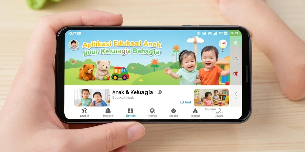 Tampilan antarmuka aplikasi KM789 untuk Edukasi Anak.