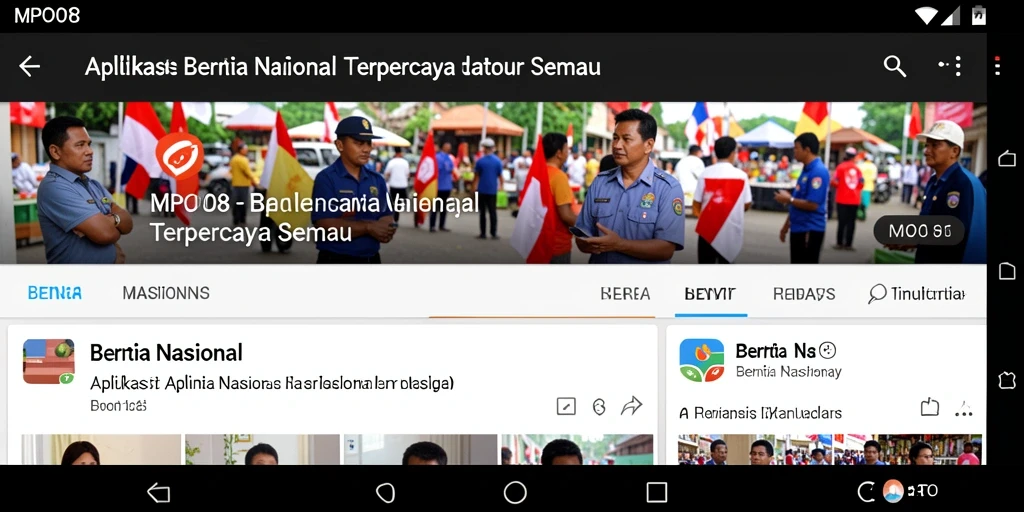 Antarmuka MPO08 yang modern dan informatif untuk berita nasional.
