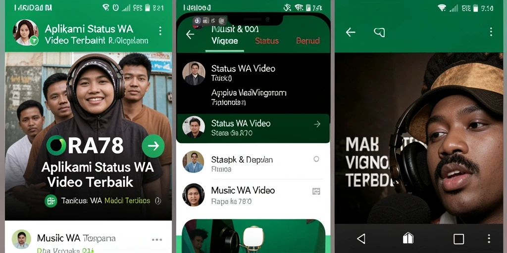 Tampilan antarmuka aplikasi ORA78 untuk status video yang menarik.