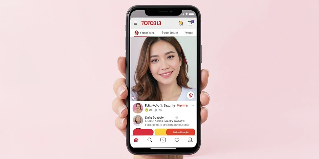 Antarmuka pengguna aplikasi TOTO313 untuk pengeditan foto.