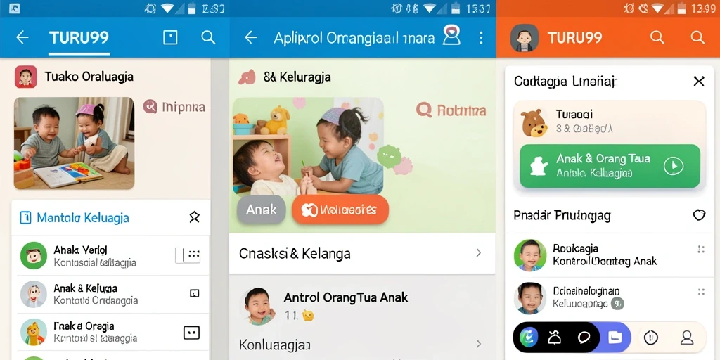 Antarmuka TURU99 yang intuitif untuk kontrol orang tua.