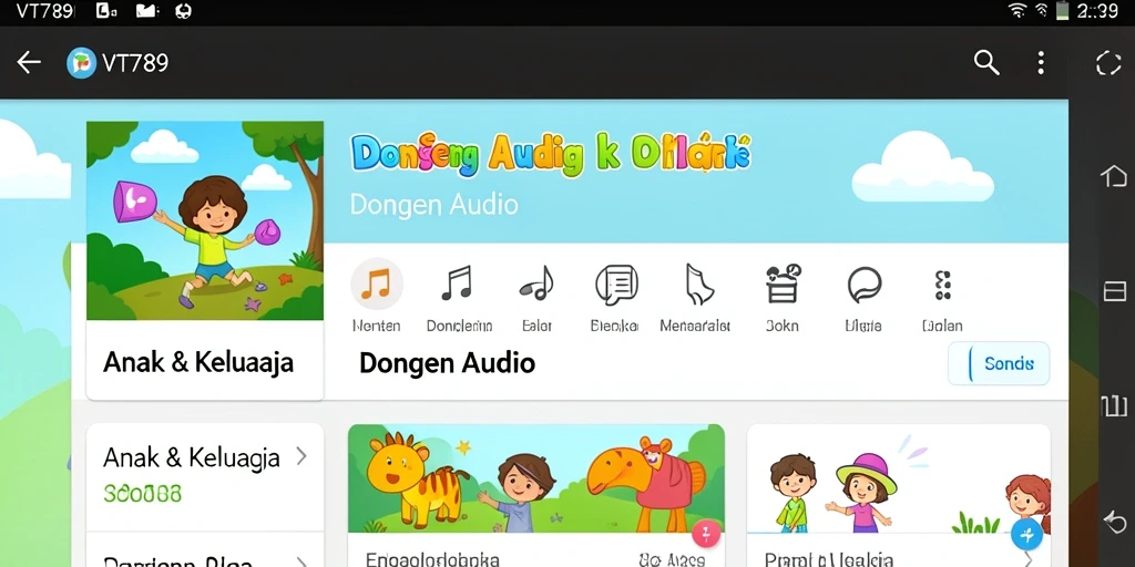 Antarmuka aplikasi VT789 yang menarik untuk anak-anak.
